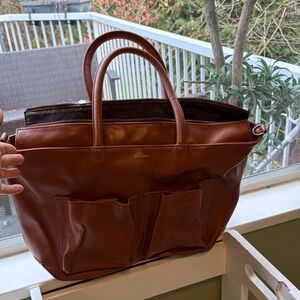 Matt & Nat Brown Leather diaper bag